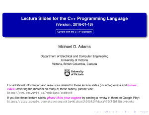 Icon image Lecture Slides for the C++ Programming Language (Version: 2016-01-18)